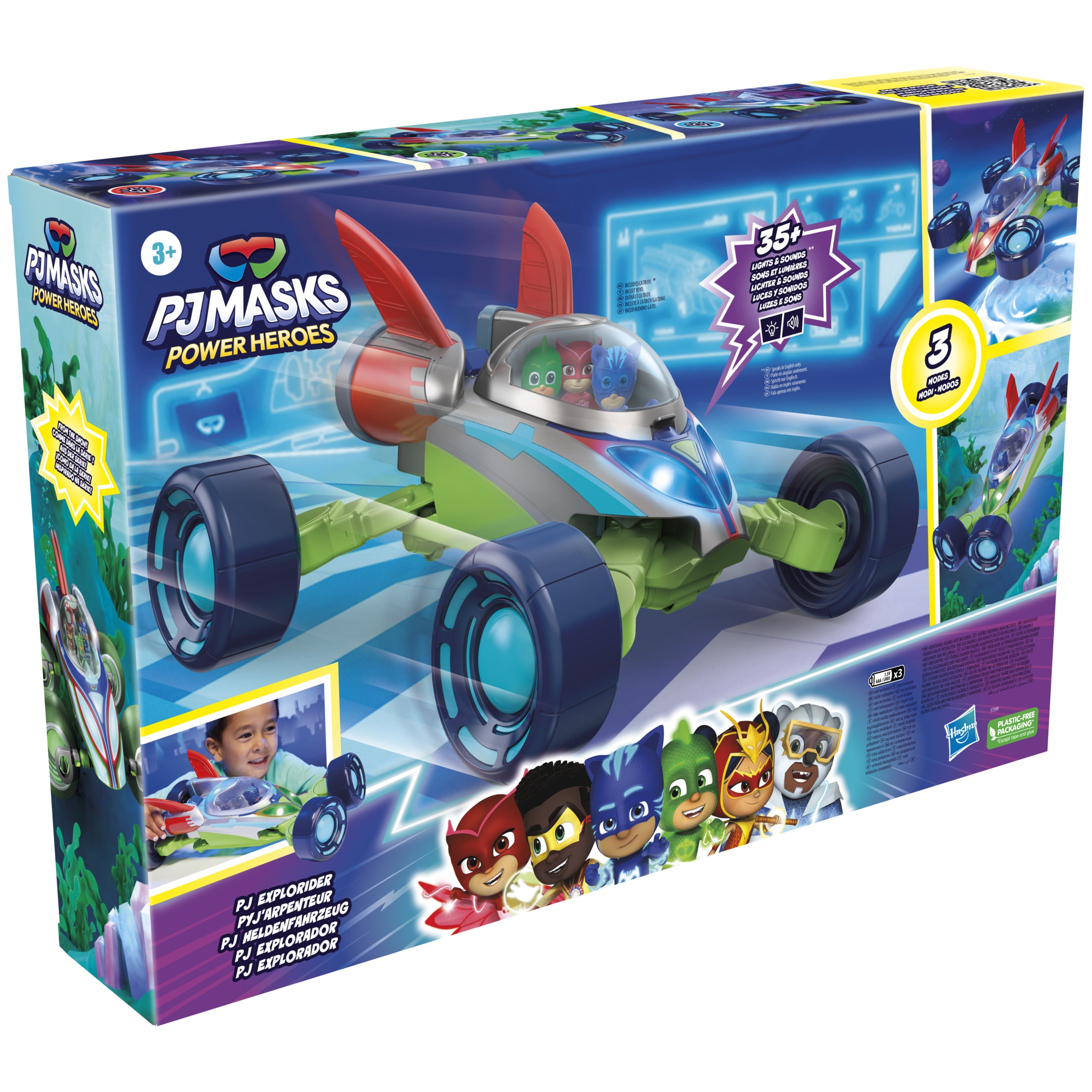 HASBRO - PJ Masks Veicolo PJ Explorider con Luci e Suoni